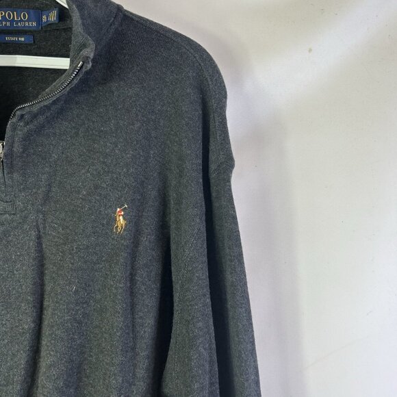 Polo Ralph Lauren Estate Rib Quarter Zip Cotton Sweater - Picture 5 of 7